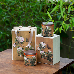 茶叶礼盒装普洱茶散茶红茶绿茶岩茶双圆罐铁罐空包装盒可企业定制