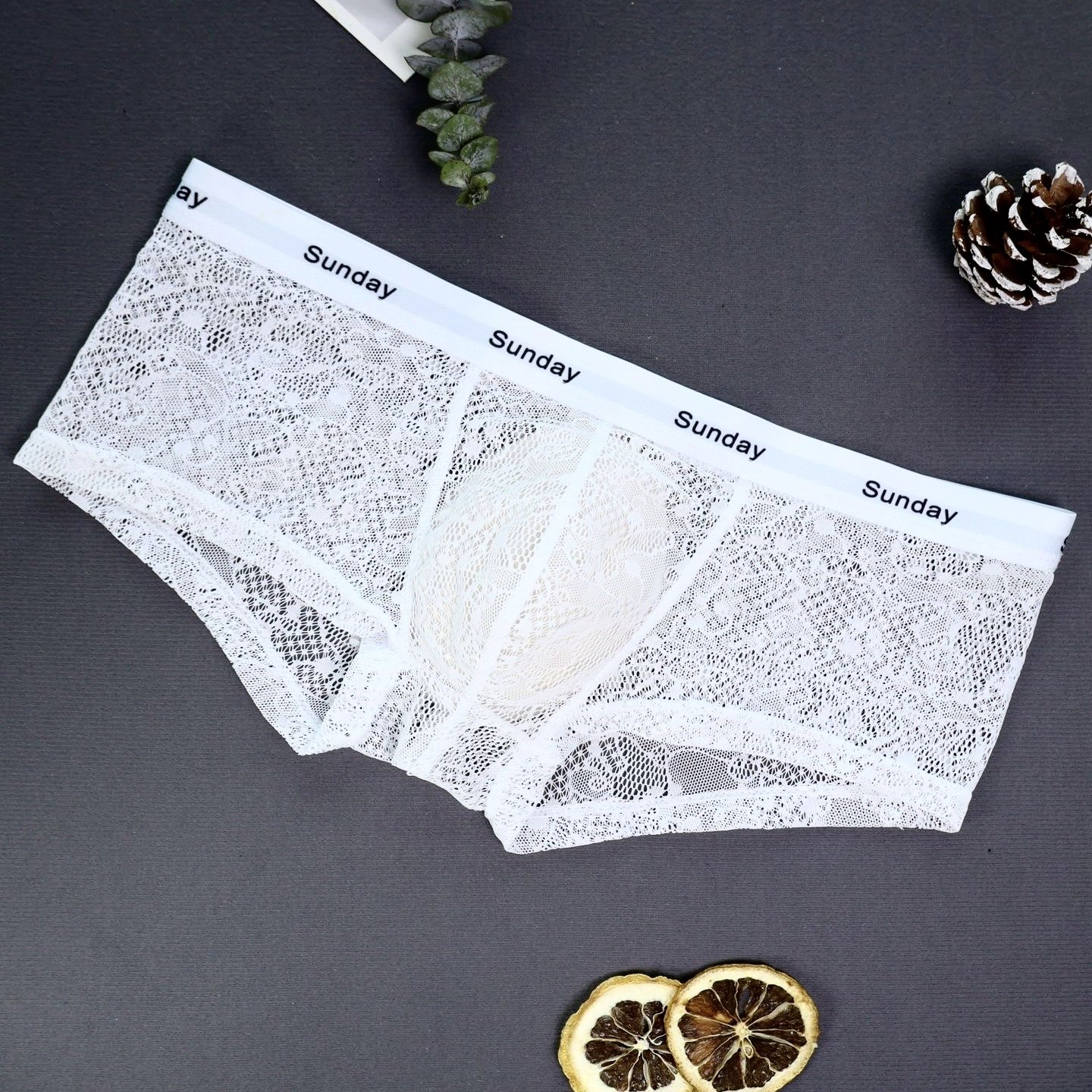 男士内裤薄款蕾丝性感透明时尚修身平角裤中腰网孔透气舒适速干,女士内衣/男士内衣/家居服,男平角内裤,淘宝优惠券,粉丝福利购,淘宝优惠卷