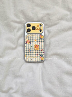 适用苹果15promax手机壳女高级感iPhone17por新款硅胶软壳ip13全包镜头的保护套16卡通网红防摔面包星星男孩