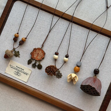 云南大理手工果实项链天然植物中药挂绳长款毛衣链创意礼物