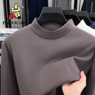 t恤男士 男装 棉质卫衣春秋季 圆领宽松打底衫 上衣服 新款 稻草人长袖