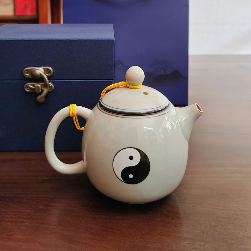 仿古青瓷茶壶家用泡茶壶太极八卦茶壶