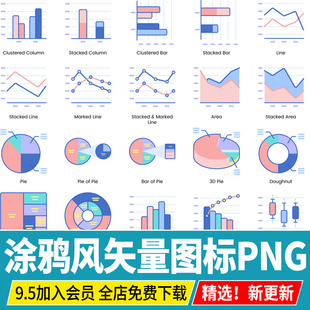 数据图形分析图分类汇报ppt会议图标统计PS图表商业矢量png素材