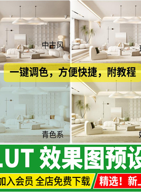 lut预设3d lut ps滤镜LUT预设3dmax室内设计效果图后期vary调色