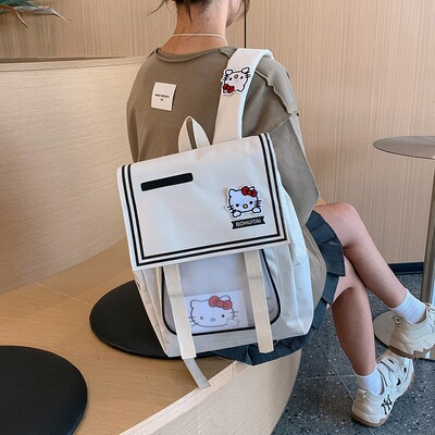 其他学院女性双肩包帆布