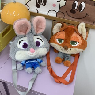 疯狂动物城尼克狐狸毛绒双肩包女卡通可爱玩偶背包