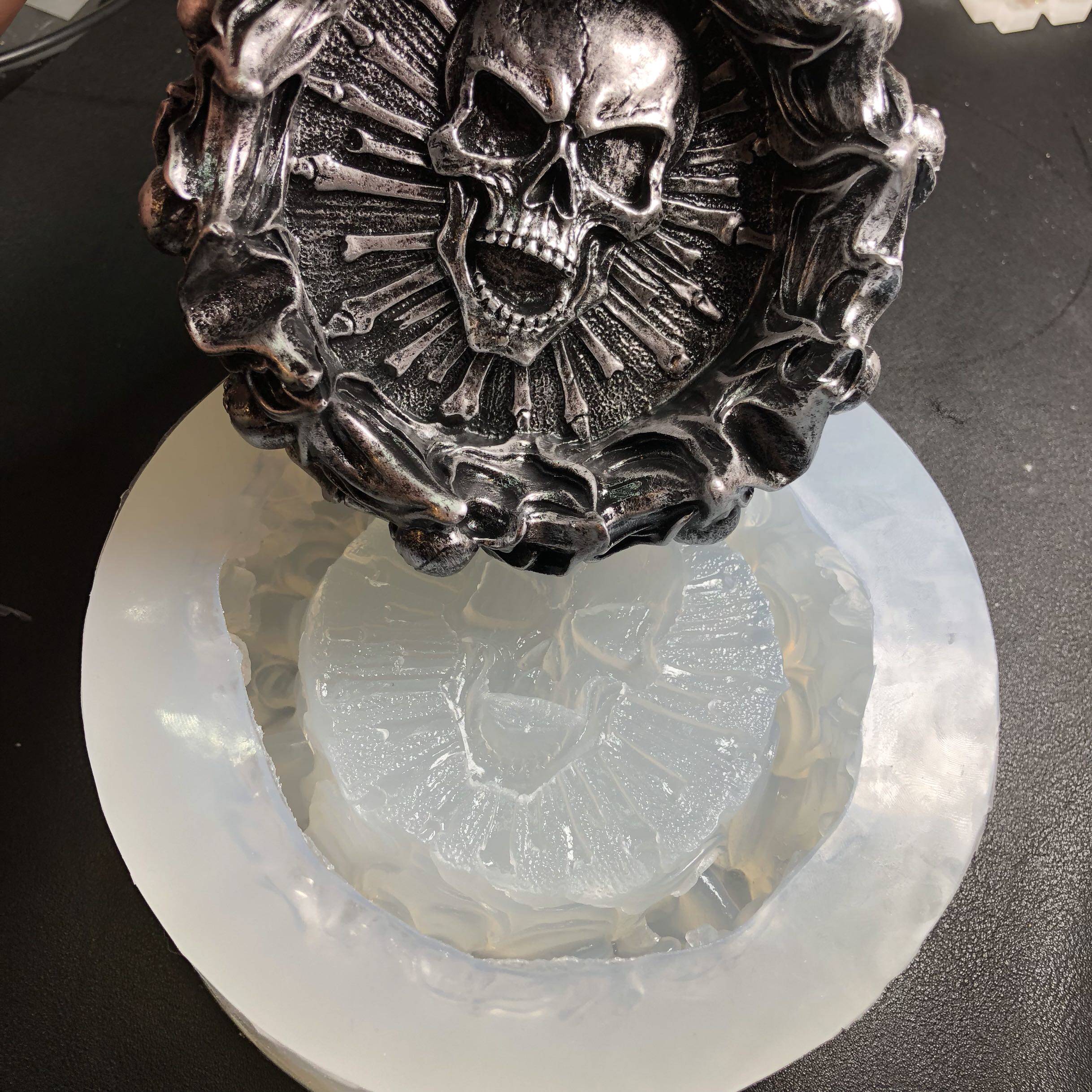 滴胶diy 厚款烟灰缸模具骷髅头烟灰缸模具翻模网红骷髅头烟灰缸模