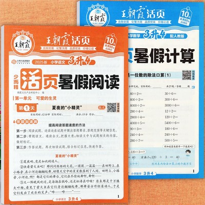 王朝霞活页暑假衔接三升四