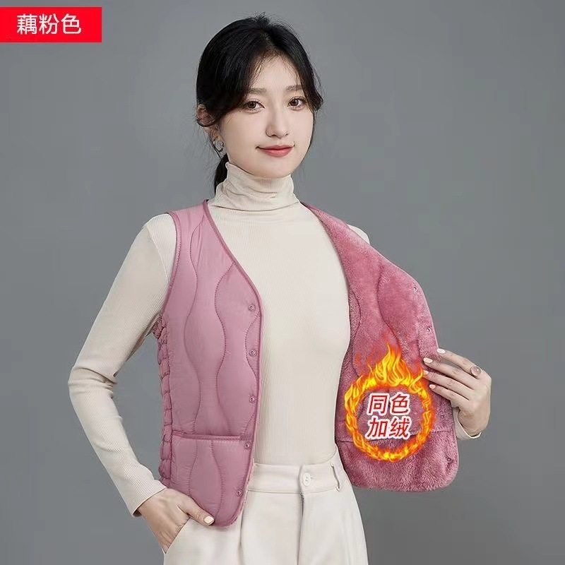 秋冬新款马甲女士加绒时尚韩版百马夹