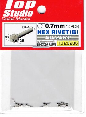 TopStudio 0.7mm 六角铆钉B款 TD23236   模型改造件 银色