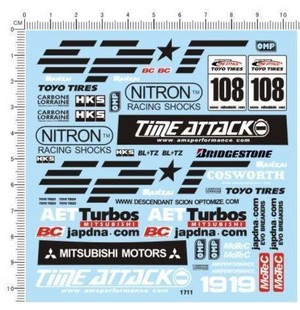 赛车模型广告商拉花水贴纸 天地模型 toyo tires