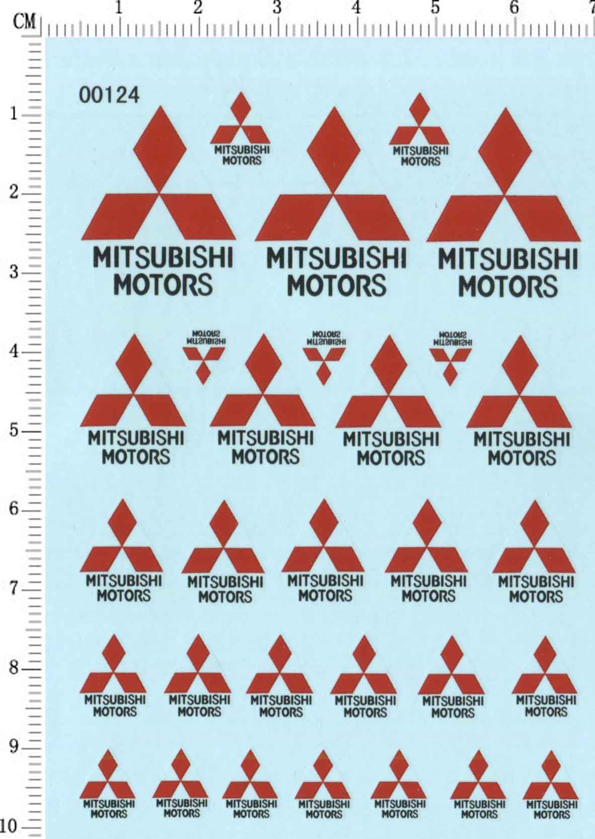 天地模型 三 菱  多比例 红色 模型车标志水贴纸