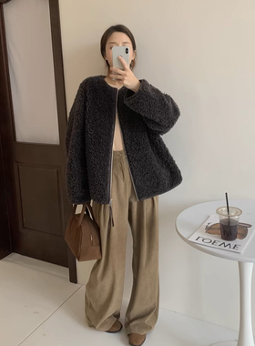 100绵羊毛高质感2025冬季新款羊羔毛皮毛一体皮草外套女慵懒中长