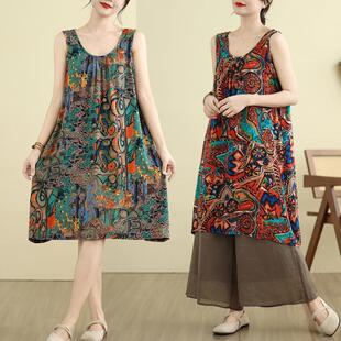 女装 可外穿睡衣裙子连衣裙家居裙大码 2025新款 妈妈棉绸睡裙女夏季