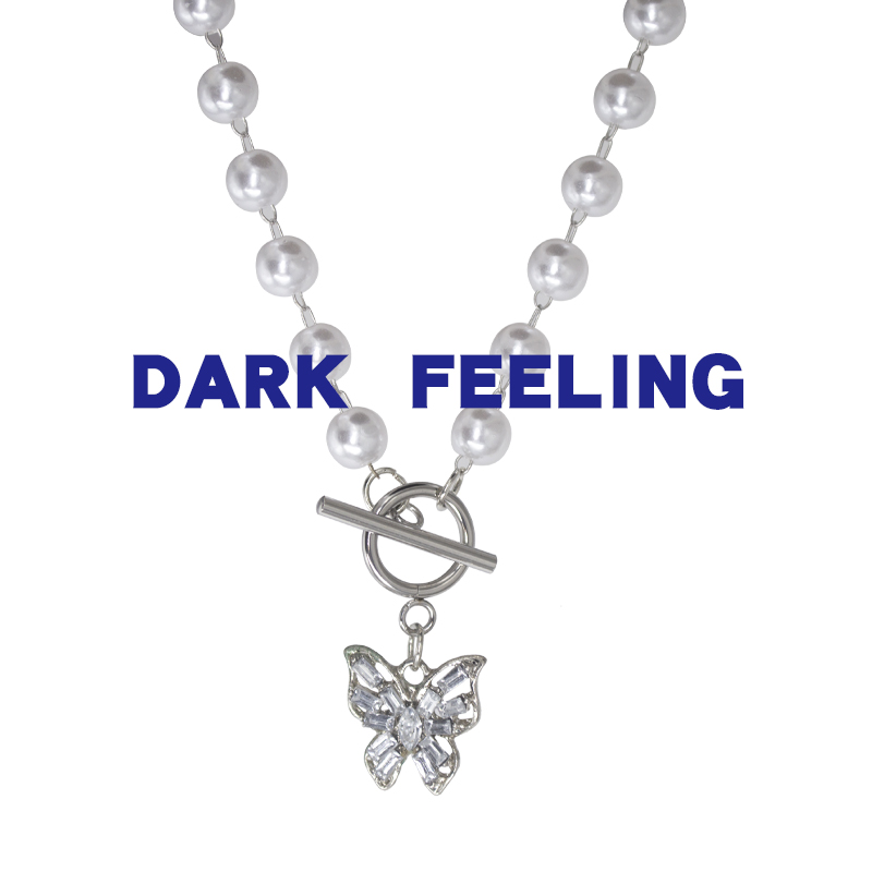 珍珠蝴蝶ins冷淡风项圈锁骨链