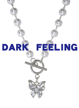 珍珠蝴蝶ins冷淡风项圈锁骨链