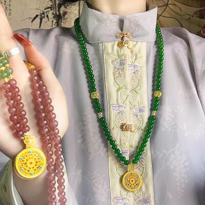 新中式项链复古小众毛衣链配饰品