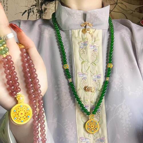 新中式项链复古小众毛衣链配饰品