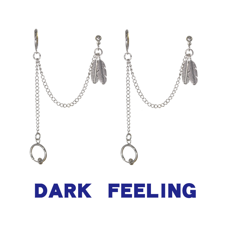 蹦迪土酷女孩朋克风羽毛耳骨夹