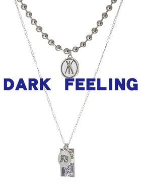 复古做旧中长款情侣吊牌项链