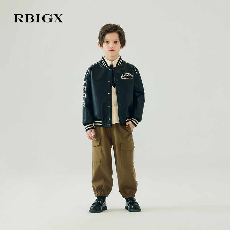 【清仓】RBIGX瑞比克童装秋季新款运动宽松儿童束脚裤休闲工装裤 - 实物图
