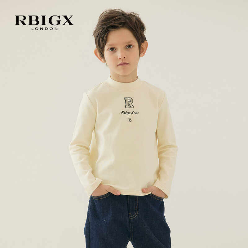 RBIGX瑞比克童装秋季新款潮流百搭设计感印花半高领男童长袖T恤,童装/婴儿装/亲子装,T恤,淘宝优惠券,粉丝福利购,淘宝优惠卷