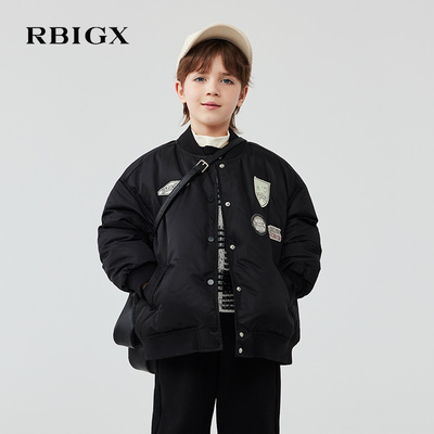 瑞比克棒球服刺绣徽章羽绒服