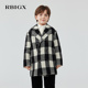 学院风格 新款 子双排扣男童羊毛呢大衣 2025冬季 RBIGX瑞比克童装