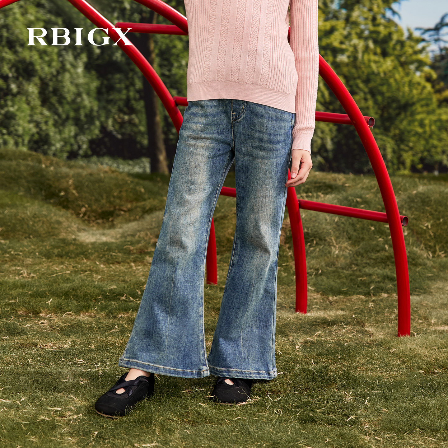 RBIGX瑞比克童装2025秋季新款简约百搭复古水洗微喇女童牛仔裤,童装/婴儿装/亲子装,儿童牛仔裤,淘宝优惠券,粉丝福利购,淘宝优惠卷