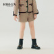秋季 新款 优雅贵族小香风韩版 RBIGX瑞比克童装 粉绿格短裤