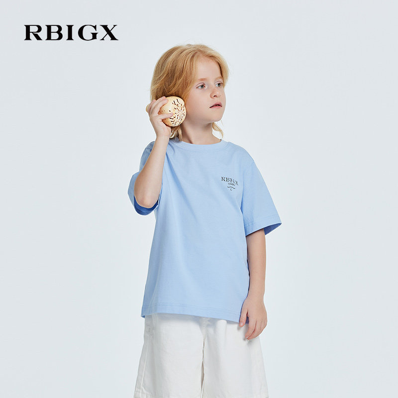 RBIGX瑞比克童装2026夏季新款纯棉宽松简约百搭男童短袖T恤上衣