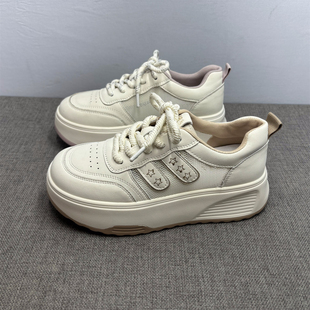 休闲小白鞋 撤柜断码 女厚底轻便潮流爆款 真皮网面透气板鞋 处理夏季