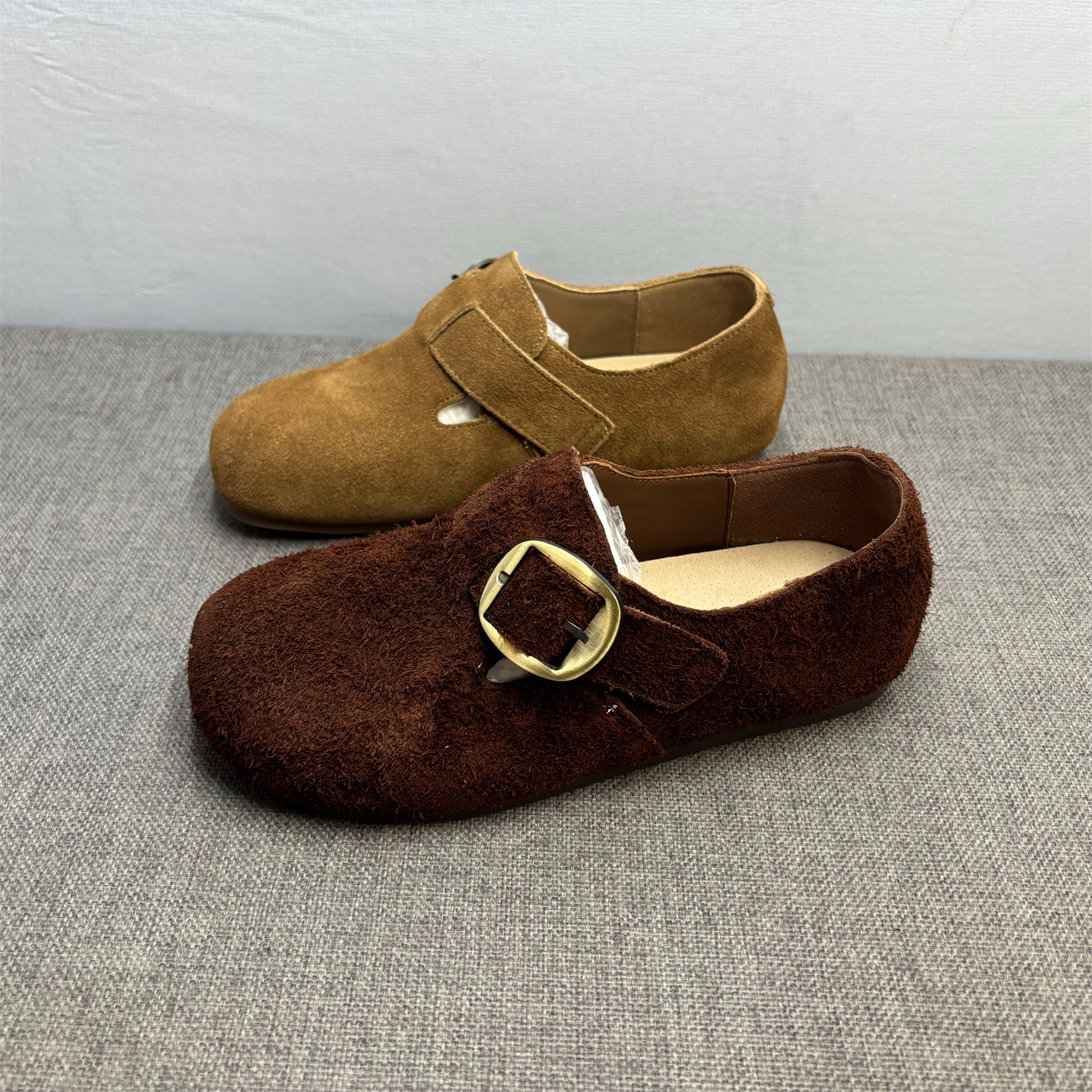 软底真皮一脚蹬全包勃肯鞋女单鞋