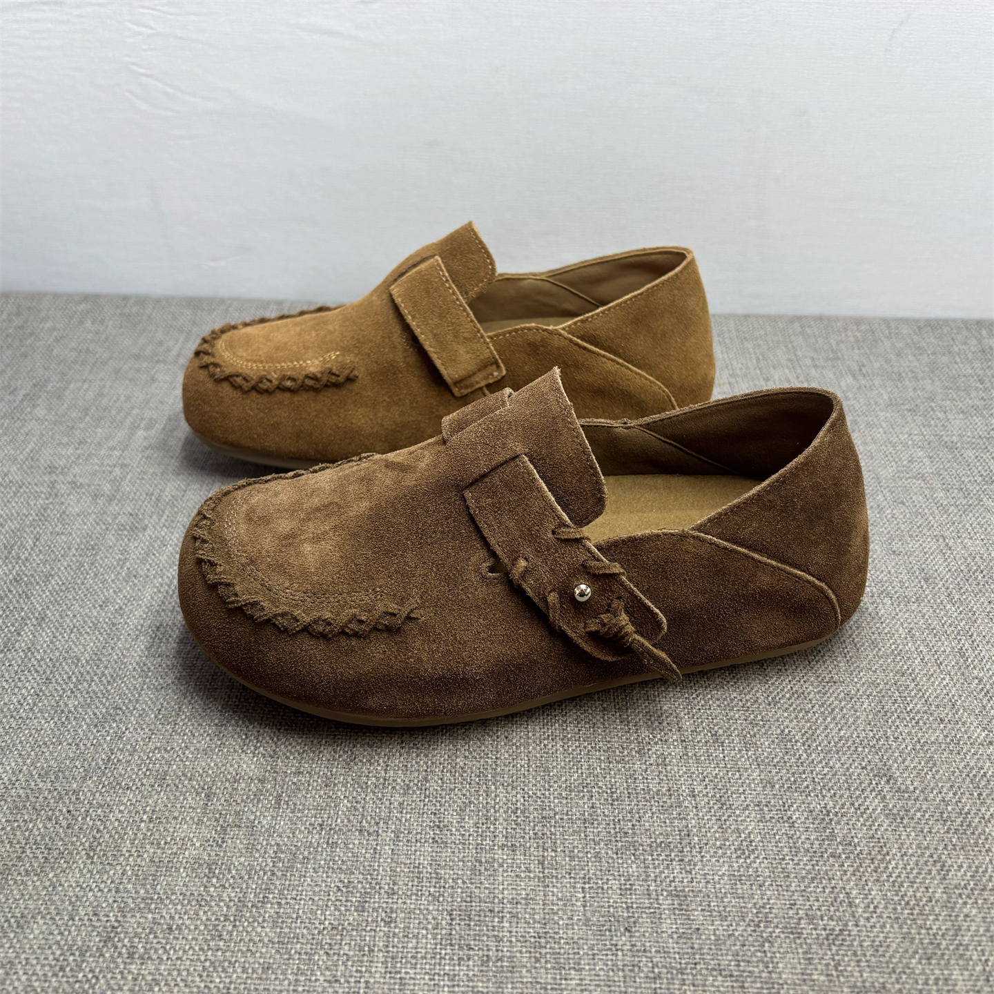 磨砂牛皮勃肯鞋女内增高单鞋