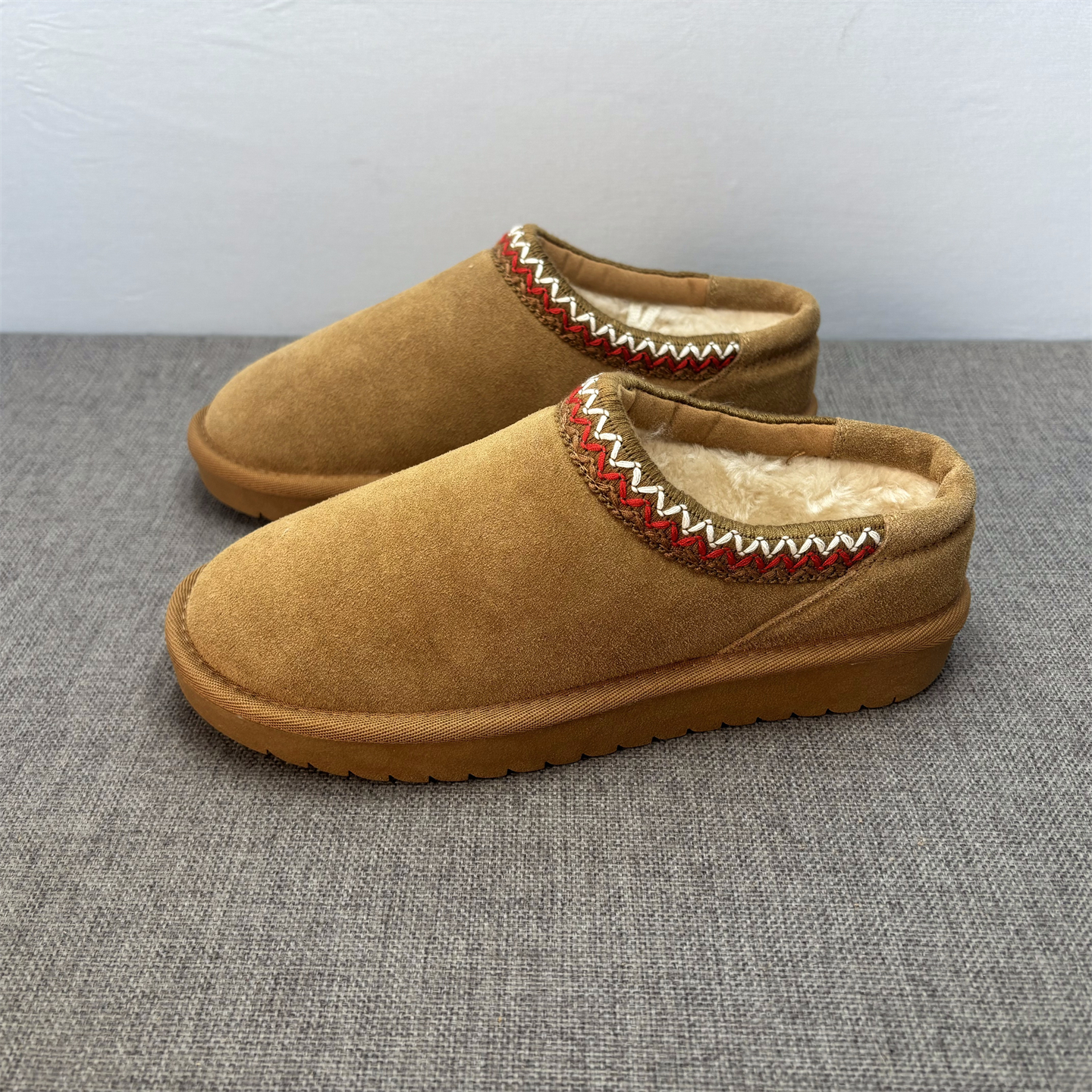 一脚蹬真皮雪地靴女冬季半拖鞋