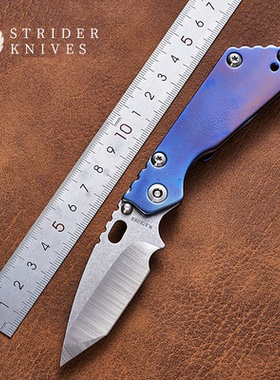 美国STRIDER挺进者正品手工PT收藏把玩钛合金EDC战术户外迷你折刀