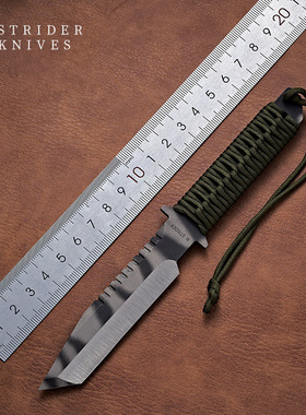 美国STRIDER挺进者展会手工改战术户外收藏伞兵生存BTSS军迷直刀