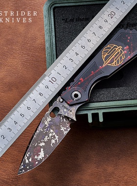 美国Strider挺进者进口手工限量SMF钛合金战术笔套装高端收藏折刀