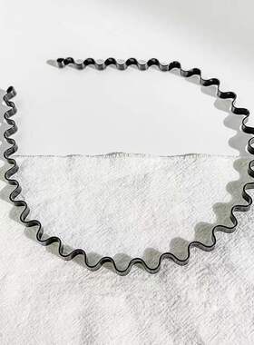 发箍钢丝头箍5mm黑色男女通用金属铁质波浪头扣韩版时尚百搭发饰