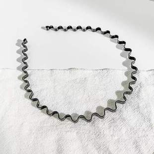 发箍钢丝头箍5mm黑色男女通用金属铁质波浪头扣韩版 百搭发饰 时尚