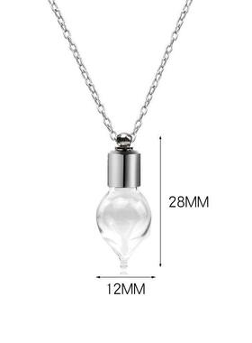 钛钢项链迷你许愿瓶瓶拧丝玻璃瓶吊坠可打开漂流瓶胎毛胎发瓶挂件