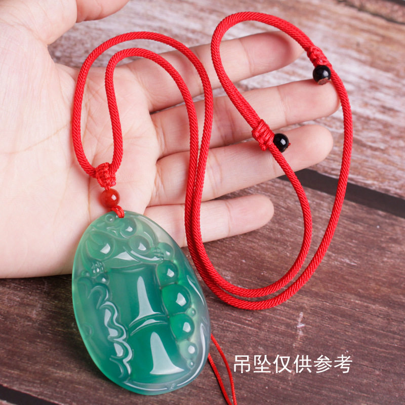 简约红黑挂件绳手工编织男女项链玉绳子翡翠玉佩吊坠挂绳配绳