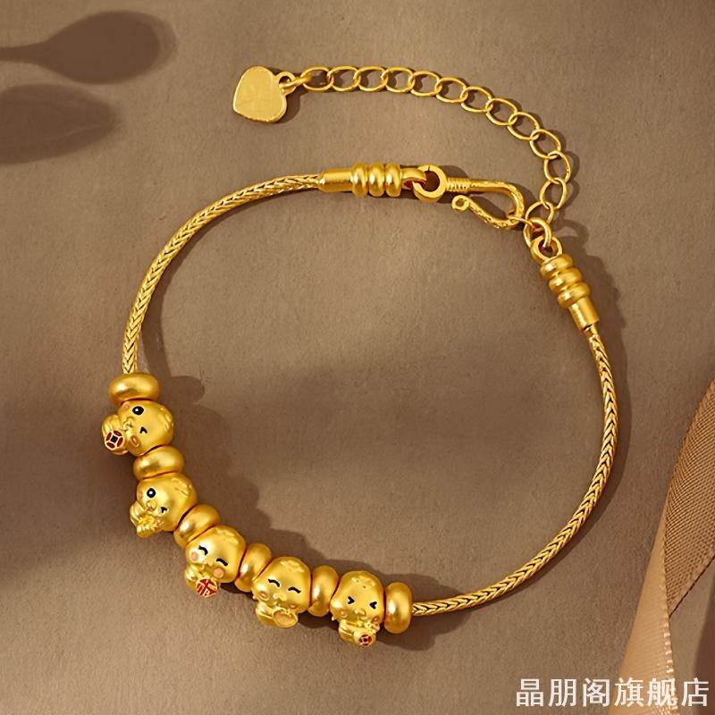 可穿黄金蛇骨链手绳万能穿珠手链编绳手工diy配件免绑串珠配饰图片