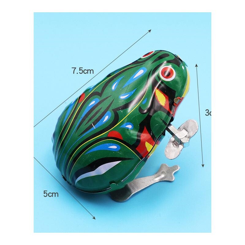 铁皮跳跳青蛙发条玩具小青蛙上弦上劲机械弹跳老式小玩具会跳动物