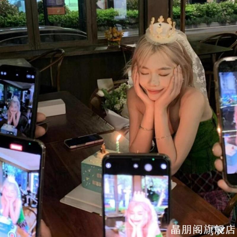 公主头纱发饰生日party氛围道具皇冠头饰发箍帽子王冠发窟头箍女图片