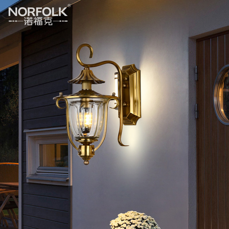 美式简约复古户外全铜阳台灯走廊过道灯庭院灯玄关灯室外防水壁灯|ruв категории награду материалов, огни освещения, бра - от Buy2taobao.com для оказания профессиональной услуги покупки агента Taobao