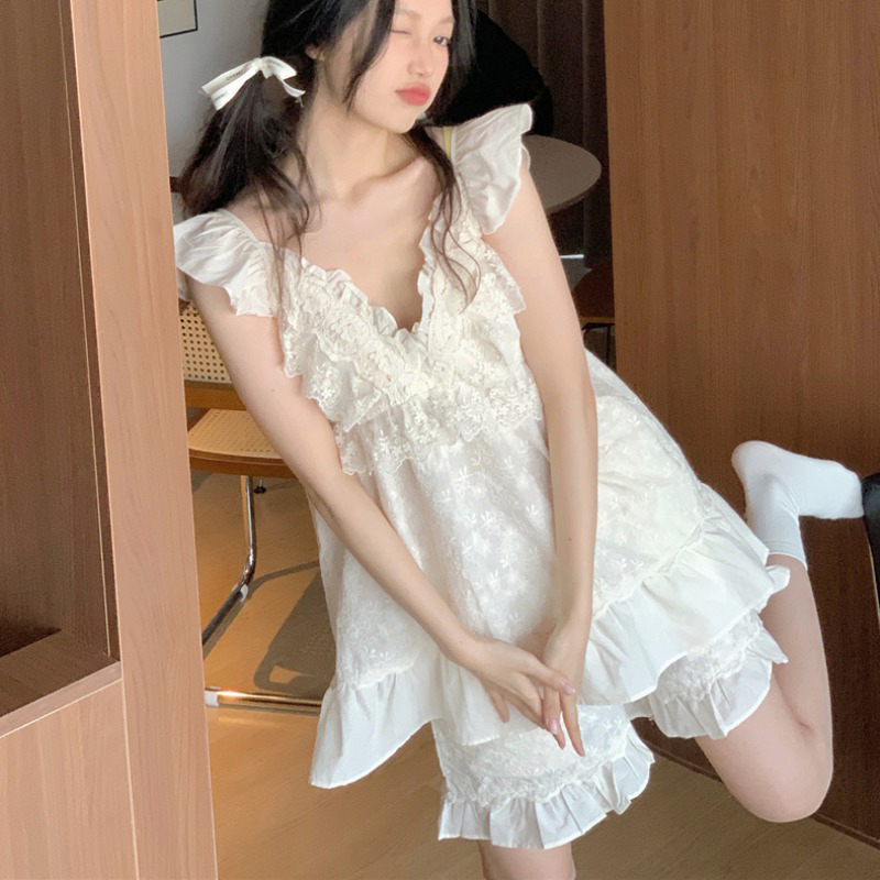 大码女装微胖mm性感甜美睡衣套装