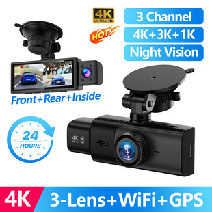 4K Dash Cam Car Dual Lens Recorder WiFi 24h Parking Monitor