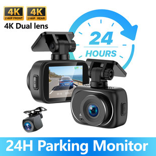 4K Dash Cam Car Dual Lens Recorder WiFi 24h Parking Monitor
