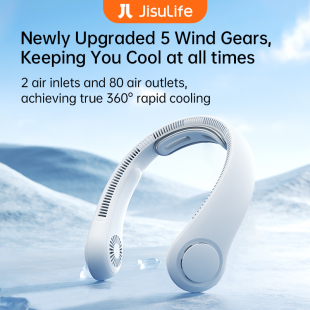 Fan Upgraded JISULIFE Gears Neck Speeds Adjustmen Portable
